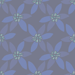 Vector blue Origami paper Flowers background pattern