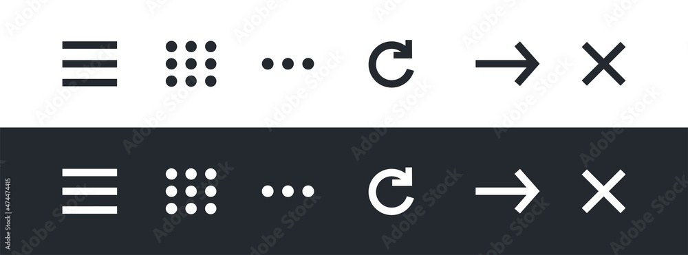 Poster set of website navigation menu icons. flat website menu icons. vector illustration eps10.