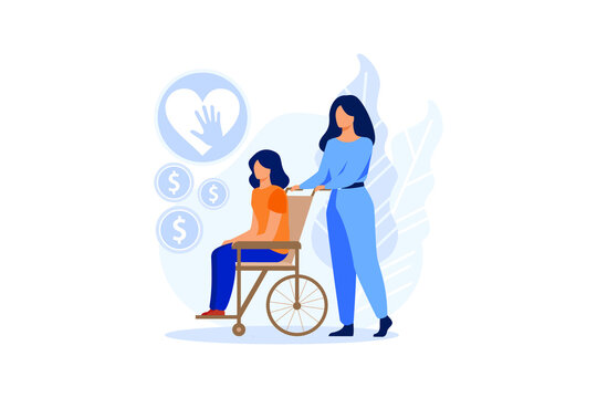 Social assistance flat modern design illustration