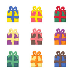 gift boxes of different colors