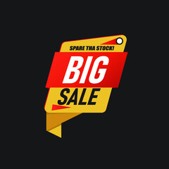 business offer label design _ big sale discount tag