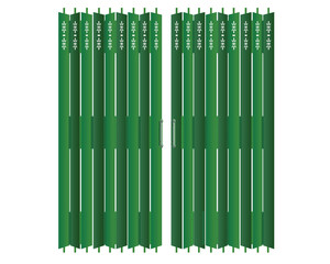 Vector traditional Hong Kong retro style green shop front matel gate rolling door design