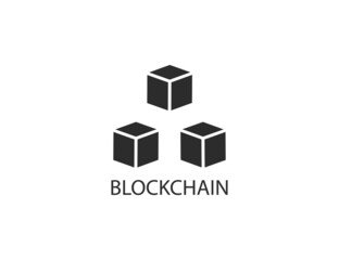 Obraz premium Blockchain, network icon. Vector illustration. Flat design.