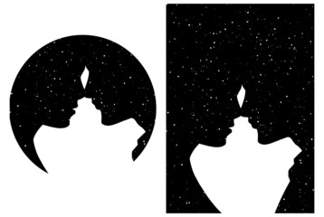 silhouette of a person love vector illustration