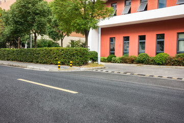 Empty floors and office buildings in the financial center, Qingdao, China