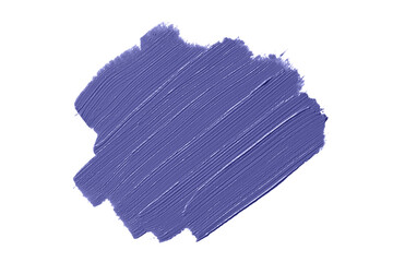 Color of the Year 2022 Very Peri blue paint brush strokes isolated on white background