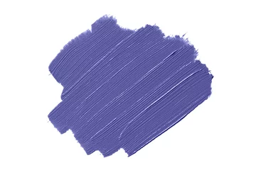 Papier Peint photo Lavable Pantone 2022 very peri Color of the Year 2022 Very Peri blue paint brush strokes isolated on white background
