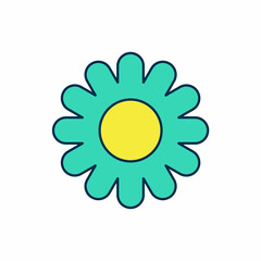 Filled outline Flower icon isolated on white background. Sweet natural food. Vector