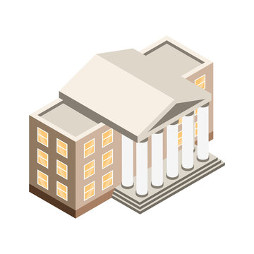 recommend clip art: Court Building Isometric Composition