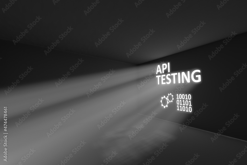 Poster api testing rays volume light concept 3d illustration