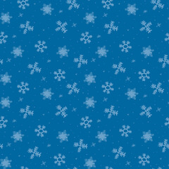 Falling snowflakes background. Seamless pattern snowflake. Design texture winter season for prints. Handdrawn snowflakes. Snowflake in doodle style