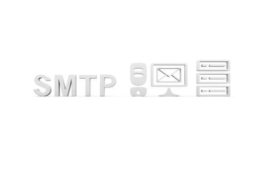 SMTP concept white background 3d render illustration