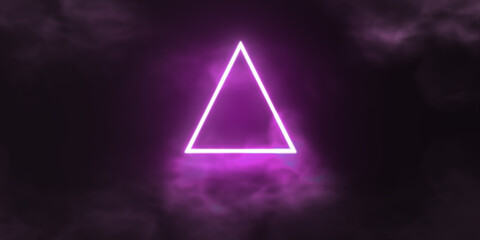 Triangle light in the darkness background, Neon background, gaming background