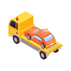 Naklejka premium Truck With Car Composition