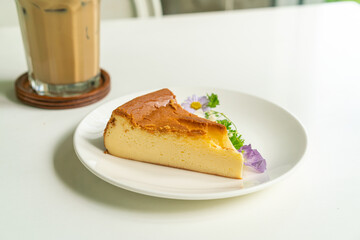 Basque Burnt Cheesecake on plate