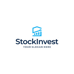 Minimalist flat initial S STOCK INVEST logo design