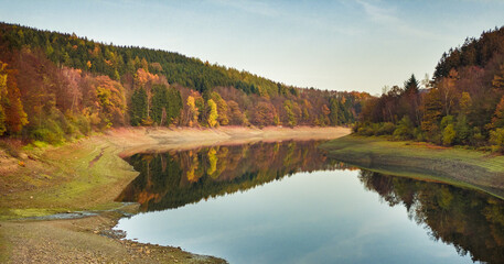 autumn landscape with lake