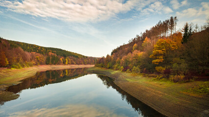 autumn landscape with lake