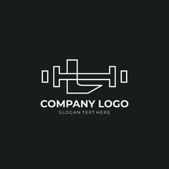 Letter L Logo With barbell. Fitness Gym logo. fitness vector logo design for gym and fitness