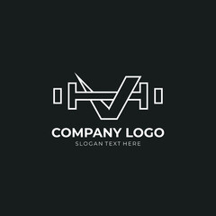 Letter V Logo With barbell. Fitness Gym logo. fitness vector logo design for gym and fitness