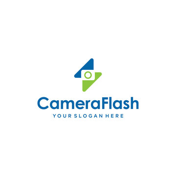Flat colorful CAMERA FLASH logo design