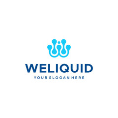 Modern Flat letter mark WELIQUID logo design