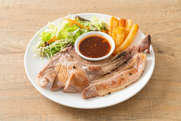 grilled pork chop steak with Thai spicy dipping sauce