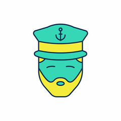 Filled outline Captain of ship icon isolated on white background. Travel tourism nautical transport. Voyage passenger ship, cruise liner. Vector