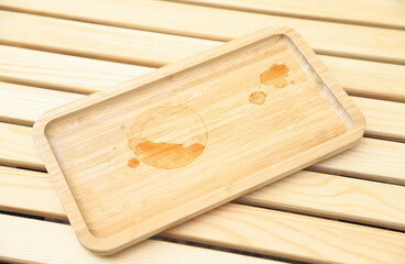 dirty coffee stain on cloth from daily life activity for cleaning concept. housework care living life of people