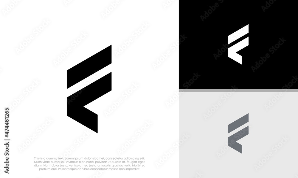 Sticker initials f logo design. initial letter logo.