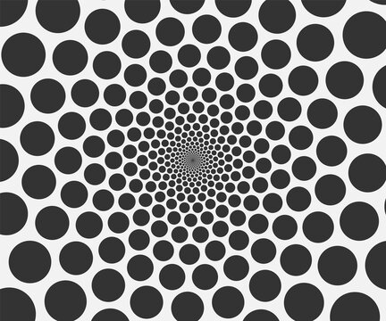 Abstract circle pattern, art decoration with black and white dots. Vector dotted background.