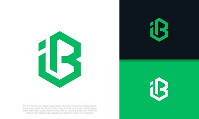 Initials IB logo design. Initial Letter Logo.