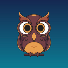 Cute owl character mascot illustration