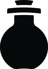 The illustration of glass bottle. Suitable for unique glass bottle icon.