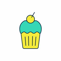 Filled outline Muffin icon isolated on white background. Vector
