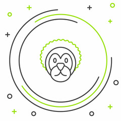 Line Wild lion icon isolated on white background. Colorful outline concept. Vector