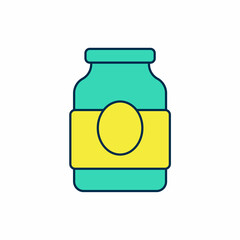 Filled outline Jam jar icon isolated on white background. Vector
