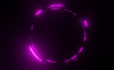 3d render of RGB neon light on darkness background. Abstract Laser lines show at night. Ultraviolet spectrum beam scene