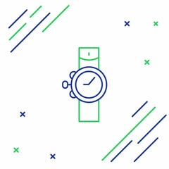 Line Wrist watch icon isolated on white background. Wristwatch icon. Colorful outline concept. Vector