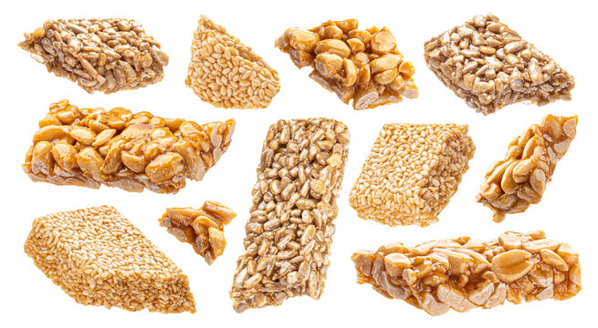 Kozinaki bars isolated on white background