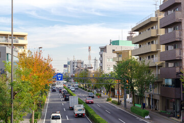 川越街道の風景　田柄、練馬区、東京、日本