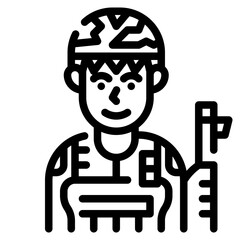 soldier line icon