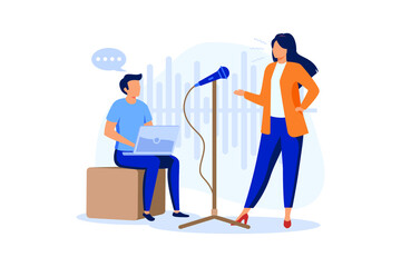 Voice and speech training illustration exclusive design inspiration 