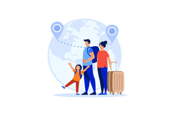 International migration flat modern design illustration