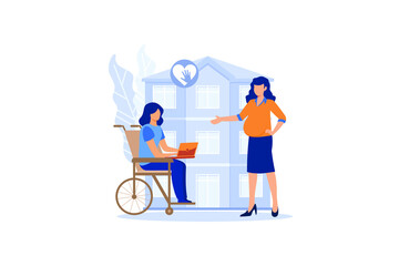 Social facilities flat modern design illustration