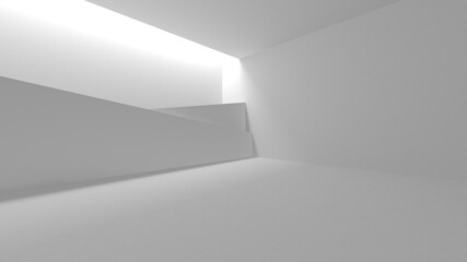 Illuminated corridor interior design. Empty Room Interior Background