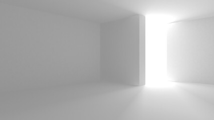 Illuminated corridor interior design. Empty Room Interior Background