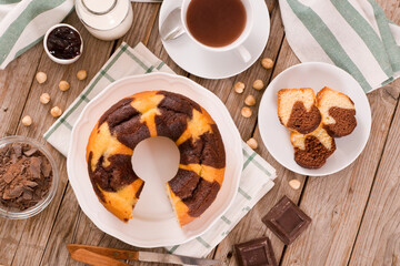 Marble ring cake.