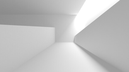 Illuminated corridor interior design. Empty Room Interior Background