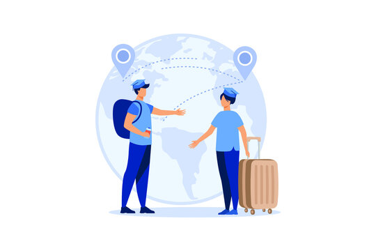 Brain drain Vector artworks depicts emigration of highly trained and intelligent people out from a country illustration exclusive design inspiration 